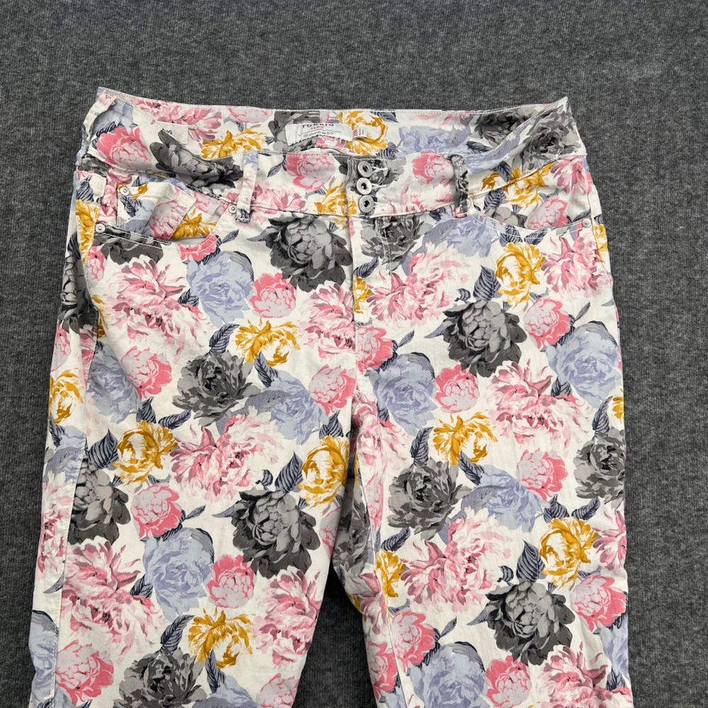 Torrid Denim Floral Print Jeggings Womens 20R Pink Yellow Blue Skinny High Rise - Picture 3 of 16